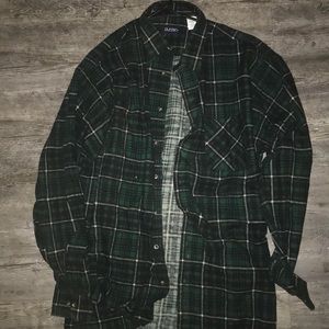 Dark Green tall flannel 90s style shirt